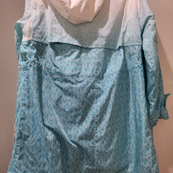 Michael Michael Kors Blue Ombré Logo Ciré Anorak - Picture 2 of 3